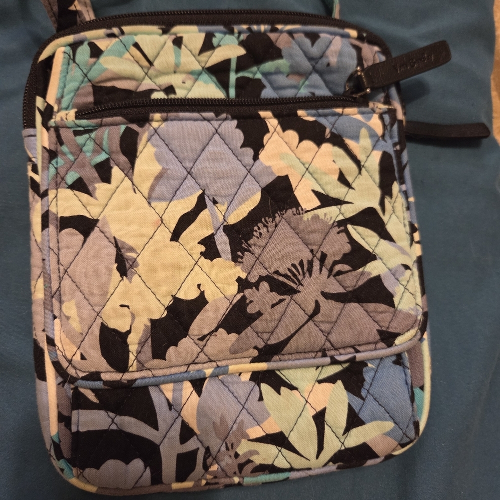 Vera Bradley Quilted Floral Messenger Crossbody - Blue Multi
